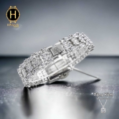 Đồng Hồ Nữ Royal Quartz 3793 Dây Thép Trắng Mặt Trắng Viền Đá