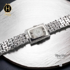 Đồng Hồ Nữ Royal Quartz 3793 Dây Thép Trắng Mặt Trắng Viền Đá
