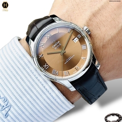 Đồng Hồ Nam Omega Automatic De Ville Hour Vision Master Chronometer 433.13.41.21.10.001 (43313412110001) Dây Da Mặt Nâu Sapphire.
