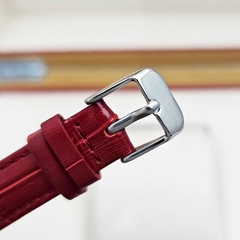 Đồng Hồ Nữ Royal Quartz 4652 Dây Da Vỏ Trắng Mặt Xanh Viền Đá