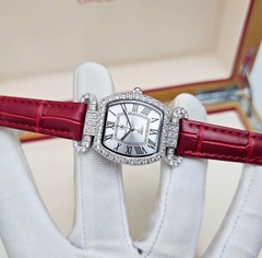 Đồng Hồ Nữ Royal Quartz 4670 Da Đỏ Mặt Trắng