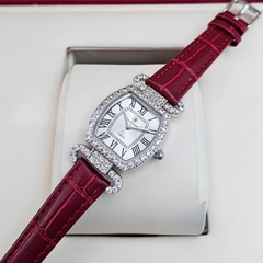 Đồng Hồ Nữ Royal Quartz 4670 Da Đỏ Mặt Trắng