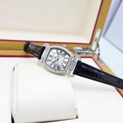 Đồng Hồ Nữ Royal Quartz 4670 Da Đen Mặt Trắng