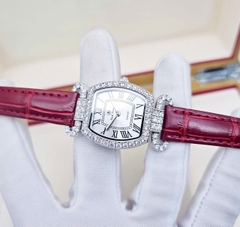 Đồng Hồ Nữ Royal Quartz 4670 Da Đỏ Mặt Trắng