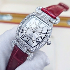 Đồng Hồ Nữ Royal Quartz 4670 Da Đỏ Mặt Trắng