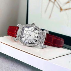 Đồng Hồ Nữ Royal Quartz 4670 Da Đỏ Mặt Trắng