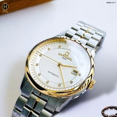 Đồng Hồ Nam Carnival Automatic 5668G-CV-T Dây Thép Demi Vàng Mặt Trắng Sapphire.