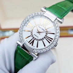 Đồng Hồ Nữ Royal Crown Quartz 6116 Dây Da Xanh lá