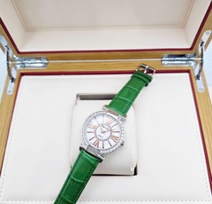Đồng Hồ Nữ Royal Crown Quartz 6116 Dây Da Xanh lá