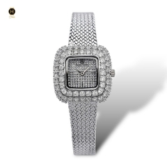 Đồng Hồ Nữ Royal Crown Quartz 6140 Thép Trắng