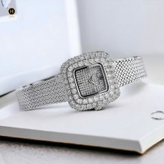 Đồng Hồ Nữ Royal Crown Quartz 6140 Thép Trắng
