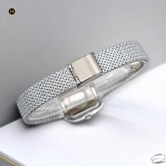 Đồng Hồ Nữ Royal Crown Quartz 6140 Thép Trắng
