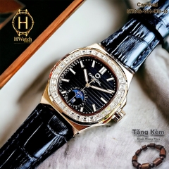 Đồng Hồ Nam Carnival Automatic 8110G-VH-DD-D Dây Da Vỏ Vàng Hồng Mặt Đen Sapphire