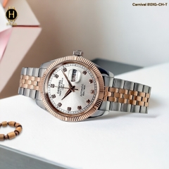 Đồng Hồ Nam Carnival Automatic 8131G-CH-T ( 8131G ) Dây Thép Demi Vàng Hồng Mặt Trắng