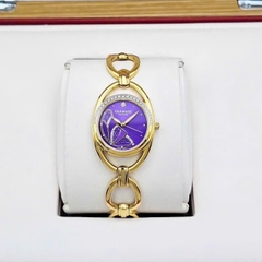 Đồng Hồ Nữ Sunrise Quartz 9014AA Thép Vàng Tím