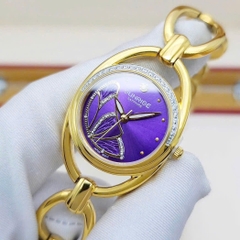 Đồng Hồ Nữ Sunrise Quartz 9014AA Thép Vàng Tím