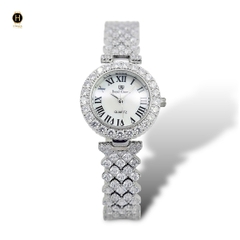 Đồng Hồ Nữ Royal Crown Quartz 9256 Thép Trắng