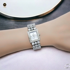 Đồng Hồ Nữ Royal Crown Quartz 9265 Thép Trắng