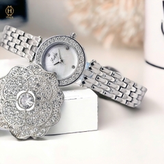 Đồng Hồ Nữ Scottie Quartz 9559B Thép Trắng Mặt Trắng