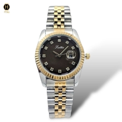 Đồng Hồ Nữ Scottie Quartz 9570 Thép Demi Gold Mặt Nâu