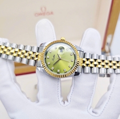Đồng Hồ Nữ Scottie Quartz 9570 Thép Demi Vàng Mặt Xanh Lá
