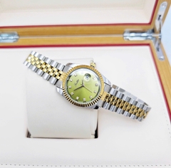 Đồng Hồ Nữ Scottie Quartz 9570 Thép Demi Vàng Mặt Xanh Lá