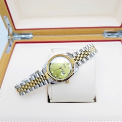 Đồng Hồ Nữ Scottie Quartz 9570 Thép Demi Vàng Mặt Xanh Lá