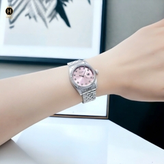 Đồng Hồ Nữ Scottie Quartz 9570 Thép Trắng Mặt Hồng