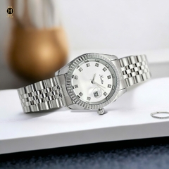 Đồng Hồ Nữ Scottie Quartz 9570 Thép Trắng Mặt Trắng