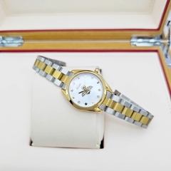 Đồng Hồ Nữ Scottie Quartz 9595 Thép Demi Vàng Mặt Trắng