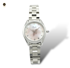 Đồng Hồ Nữ Scottie Quartz 9595 Thép Trắng Mặt Xà Cừ