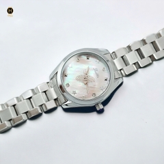 Đồng Hồ Nữ Scottie Quartz 9595 Thép Trắng Mặt Xà Cừ