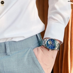 Đồng Hồ Nam Bulova Automatic Wilton 96A218 Dây Thép Mặt Xanh Lam.