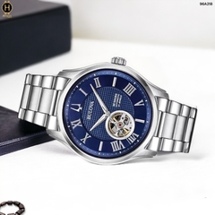 Đồng Hồ Nam Bulova Automatic Wilton 96A218 Dây Thép Mặt Xanh Lam.