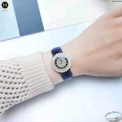 Đồng Hồ Nữ Sunrise Quartz 9820BA Vàng Da Đen