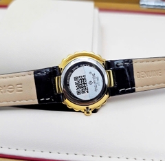 Đồng Hồ Nữ Sunrise Quartz 9820BA Vàng Da Đen