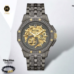 Đồng Hồ Nam Bulova Automatic 98A293 Dây Thép Vỏ Đen Mặt Đen Thể Thao