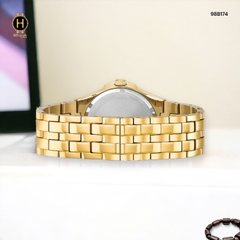 Đồng Hồ Nam Bulova Quartz 98B174 Dây Thép Demi Vàng Mặt Vàng.