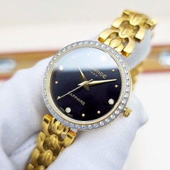 Đồng Hồ nữ Sunrise Quartz 9977AA Thép Vàng Đen Sapphire