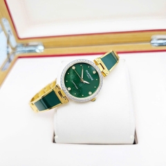 Đồng Hồ Nữ Sunrise Quartz 9991AA Dây Thép Vỏ Vàng Mặt Xanh