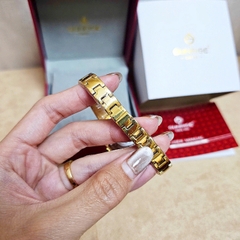Đồng Hồ Nữ Sunrise Quartz 9991AA Dây Thép Vỏ Vàng Mặt Xanh