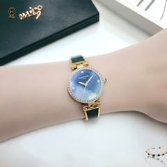 Đồng Hồ Nữ Sunrise Quartz 9991AA Dây Thép Vỏ Vàng Mặt Xanh