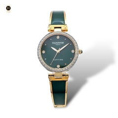 Đồng Hồ Nữ Sunrise Quartz 9991AA Dây Thép Vỏ Vàng Mặt Xanh