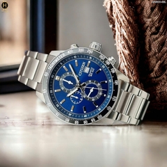 Đồng hồ Nam Citizen  Quartz Chronograph AN3600-59L Dây Sắt Mặt Xanh