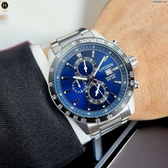 Đồng hồ Nam Citizen  Quartz Chronograph AN3600-59L Dây Sắt Mặt Xanh