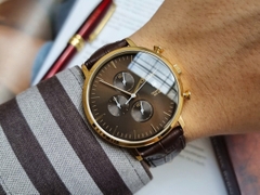 Đồng Hồ Nam Citizen Quartz Chronograph AN3612-09X Chronograph Dây Da Nâu Rose