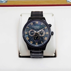 Đồng Hồ Nam Citizen Quartz Eco-drive MoonPhase Black Green AP1055-87X
