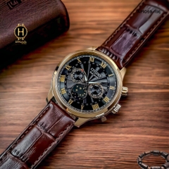 Đồng Hồ Nam Citizen Quartz Eco-Drive  MoonPhase AP1059-19E Dây Da Nâu Mặt Nâu