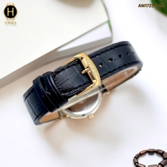Đồng Hồ Nam Citizen Quartz Eco-Drive AW1723-02E Dây Da Vỏ Vàng Hồng Mặt Đen Sapphire