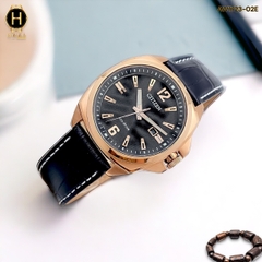 Đồng Hồ Nam Citizen Quartz Eco-Drive AW1723-02E Dây Da Vỏ Vàng Hồng Mặt Đen Sapphire